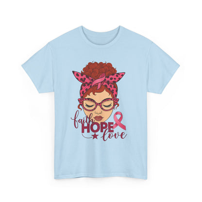 Hope, Faith & Love: Pink Ribbon Awareness Tee