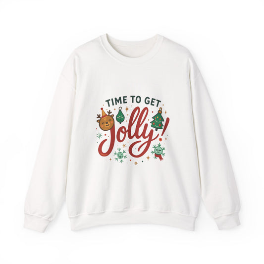Holiday Sweatshirt - "Time to Get Jolly!" Christmas Crewneck