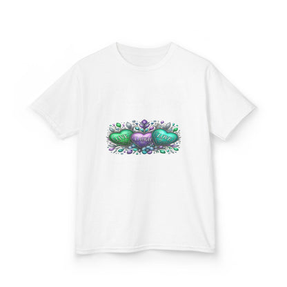 Live Laugh Love Dinosaur Heart Kids Christmas Tee