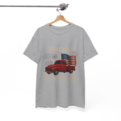 🚙 Happy 4th of July Truck Tee – Patriotic Vintage Pickup Shirt