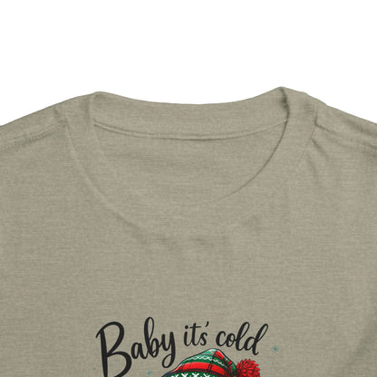 Baby It's Cold Outside Snowman Toddler Christmas Tee