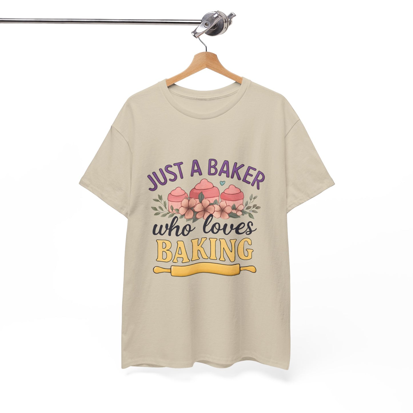 Baking Lover Tee with Cupcake and Rolling Pin Design