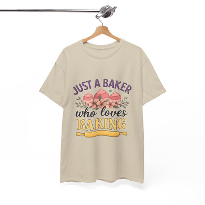 Baking Lover Tee with Cupcake and Rolling Pin Design