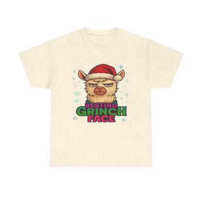Grumpy Llama Face Christmas Tee