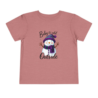 Baby It's Cold Outside Snowman Toddler Christmas Tee
