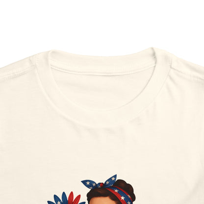 Toddler Tee All American Girl Patriotic Floral Shirt