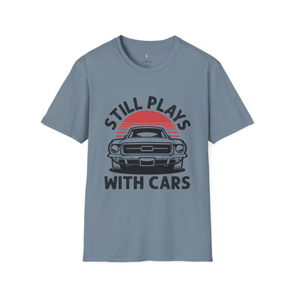 Retro Car Enthusiast T-Shirt, Still Plays with Cars Tee, Gift for Men, Vintage Auto Lover Shirt, Casual Wear, Birthday Present