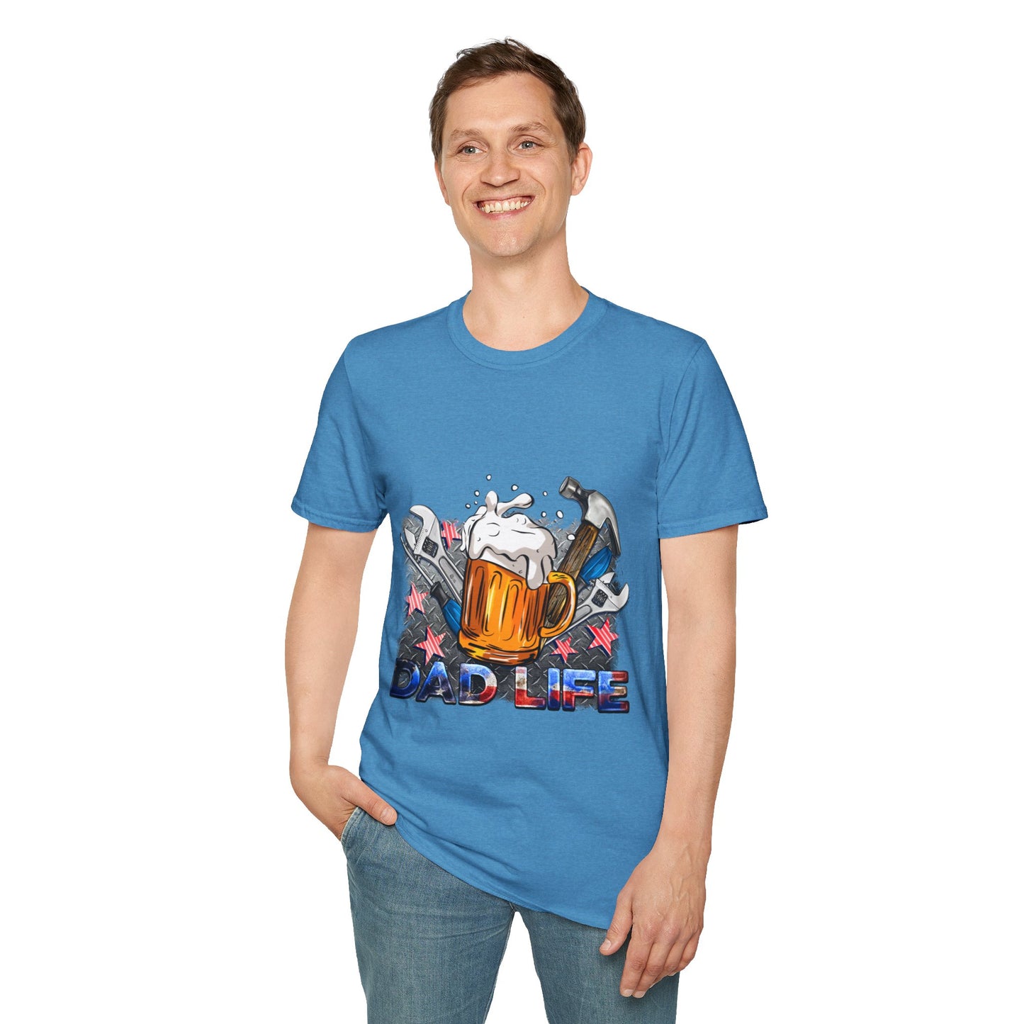 Camiseta gráfica "Papá Vida", camiseta unisex de estilo suave, regalo para el Día del Padre, ropa para amantes de la cerveza, ropa informal de fin de semana, regalos para papá