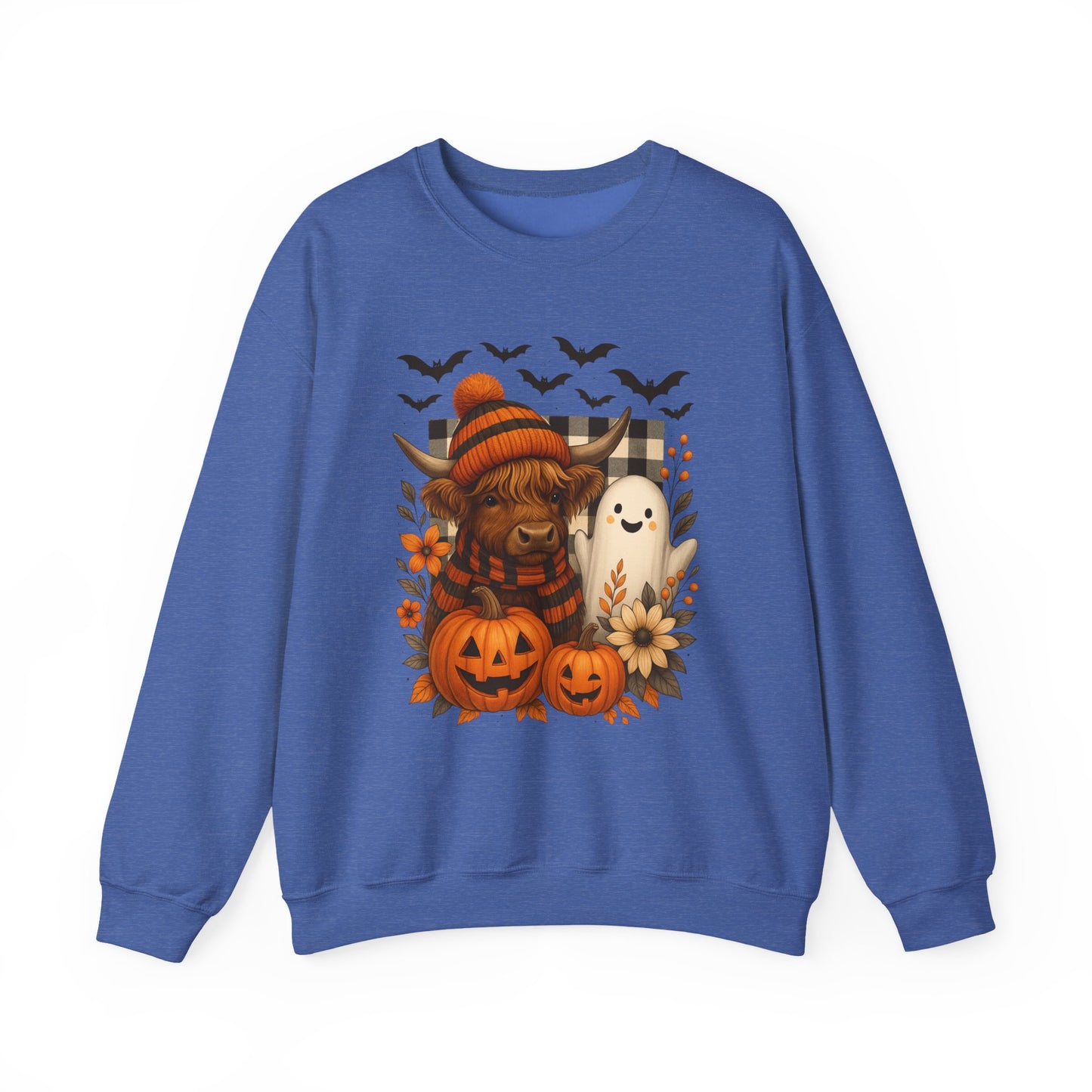 Happy Halloween Cow & Ghost Crewneck Sweatshirt