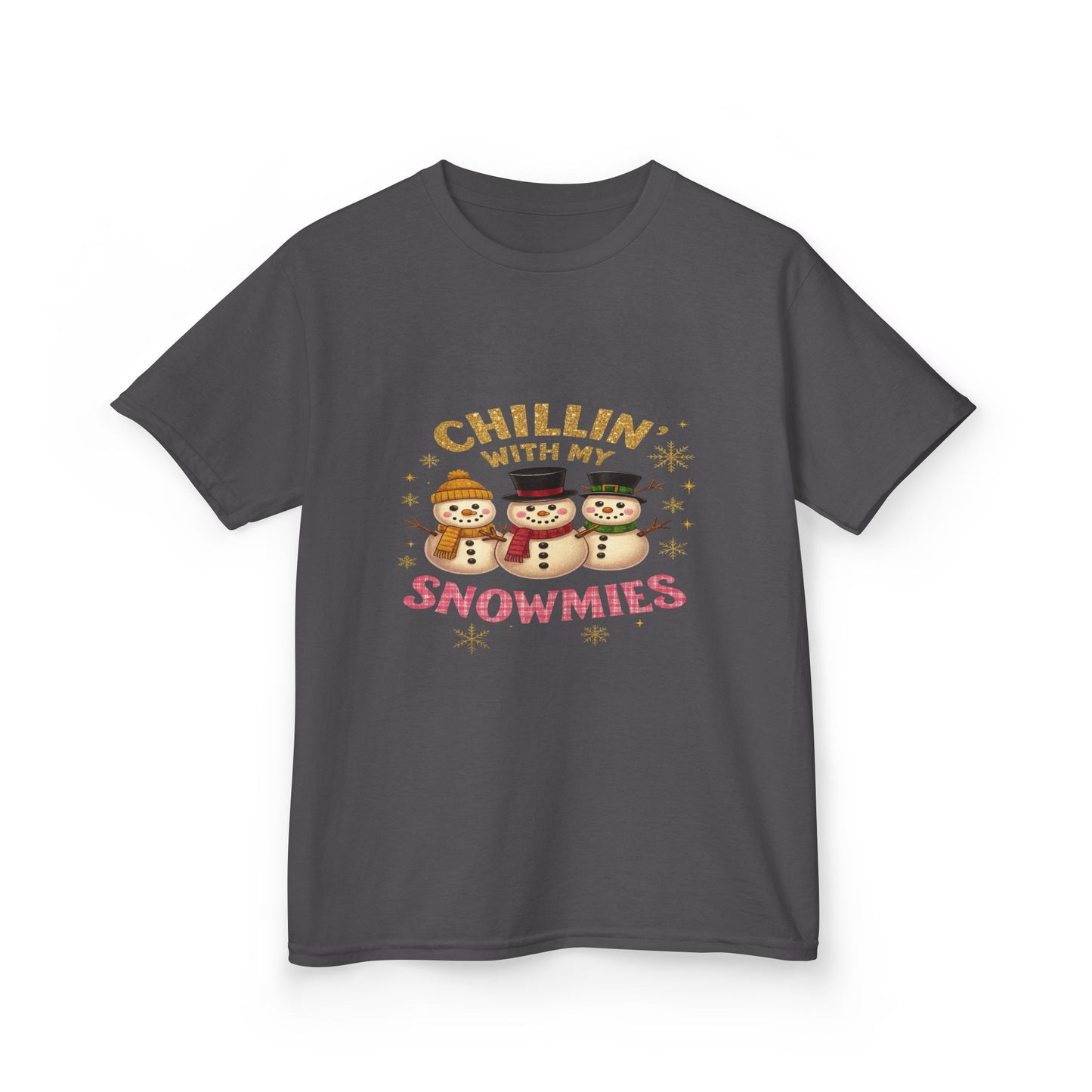 Chillin' with My Snowmies - Holiday Dinosaur Kids Tee