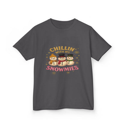 Chillin' with My Snowmies - Holiday Dinosaur Kids Tee