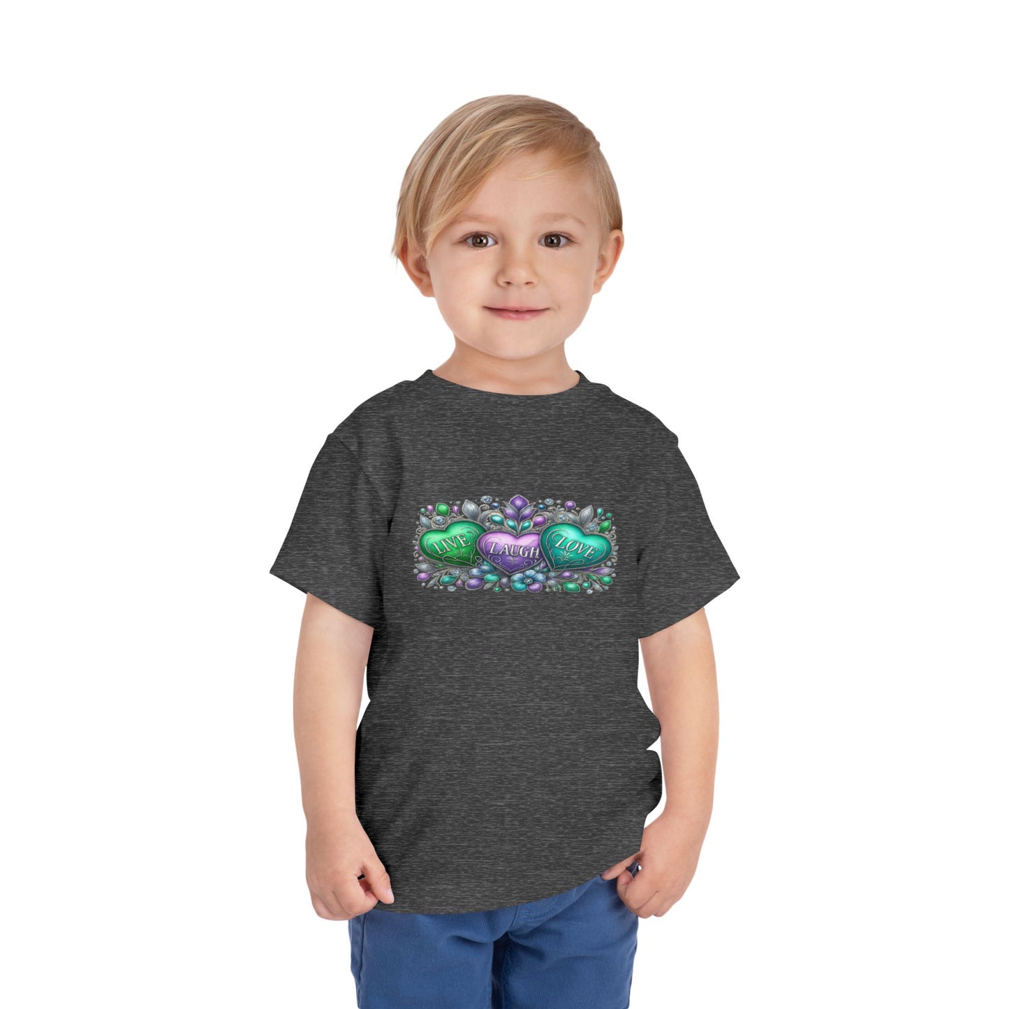 Toddler Tee Live Laugh Love Floral Design