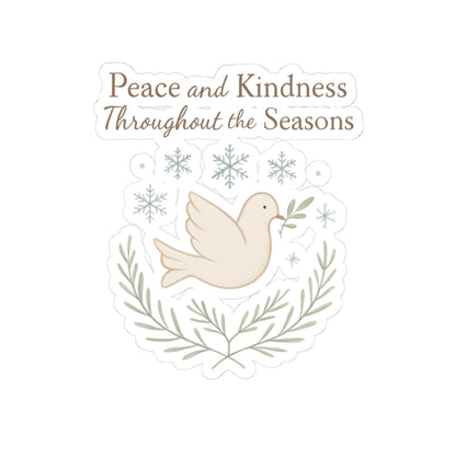 Peace and Kindness Dove Sticker — Kiss-Cut Inspirational Laptop Sticker