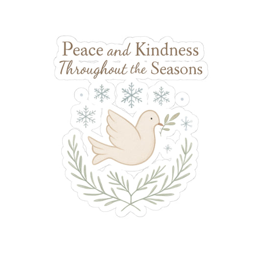 Peace and Kindness Dove Sticker — Kiss-Cut Inspirational Laptop Sticker