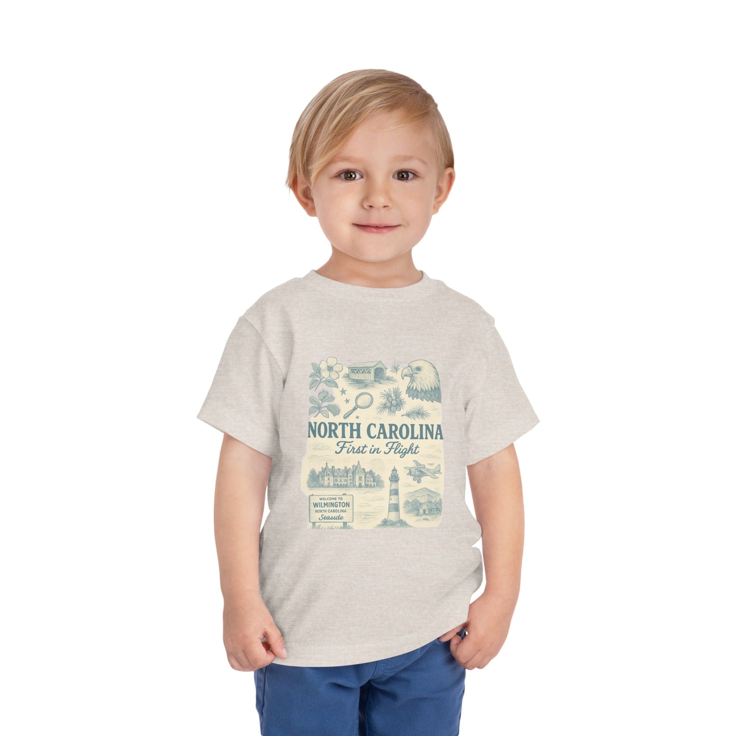 Toddler Tee - NC Landmarks Vintage First in Flight Design