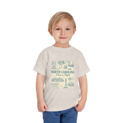 Toddler Tee - NC Landmarks Vintage First in Flight Design