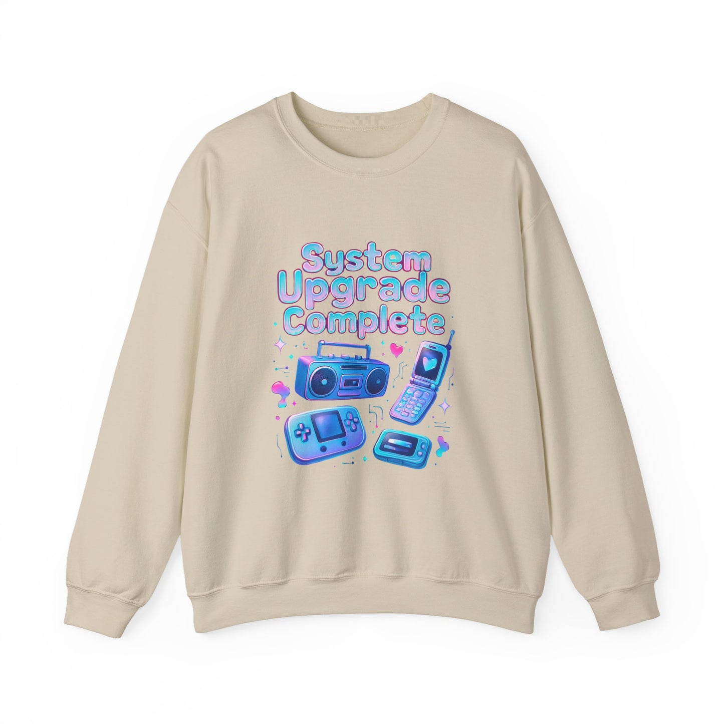 Crewneck Sweatshirt — "System Upgrade Complete" Retro Gaming Graphic