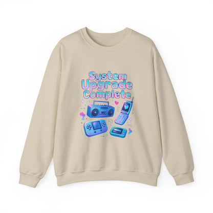 Crewneck Sweatshirt — "System Upgrade Complete" Retro Gaming Graphic