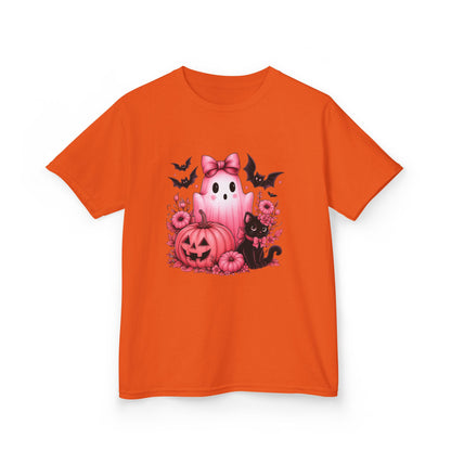 Pink Ghost Halloween Kids Tee - Spooky Cute!