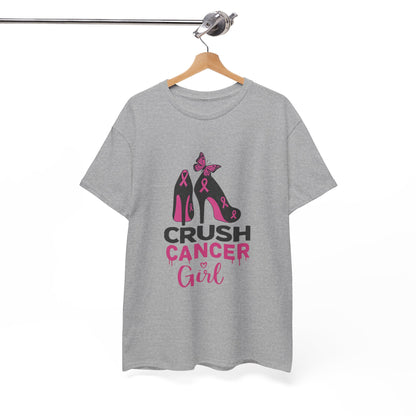 Crush Cancer Girl Tee: High Heels, Pink Ribbon, Hope