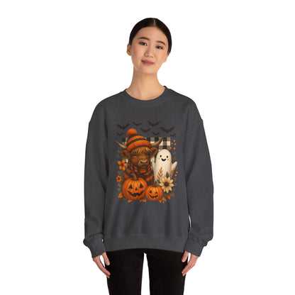 Happy Halloween Cow & Ghost Crewneck Sweatshirt