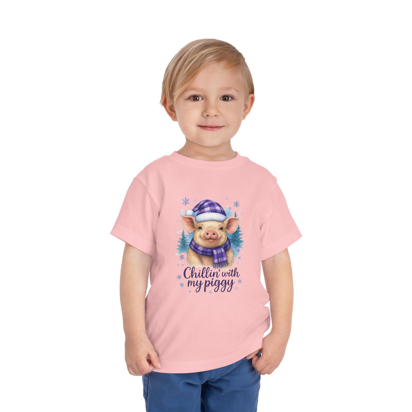 Chillin' Piggy Toddler Christmas Tee