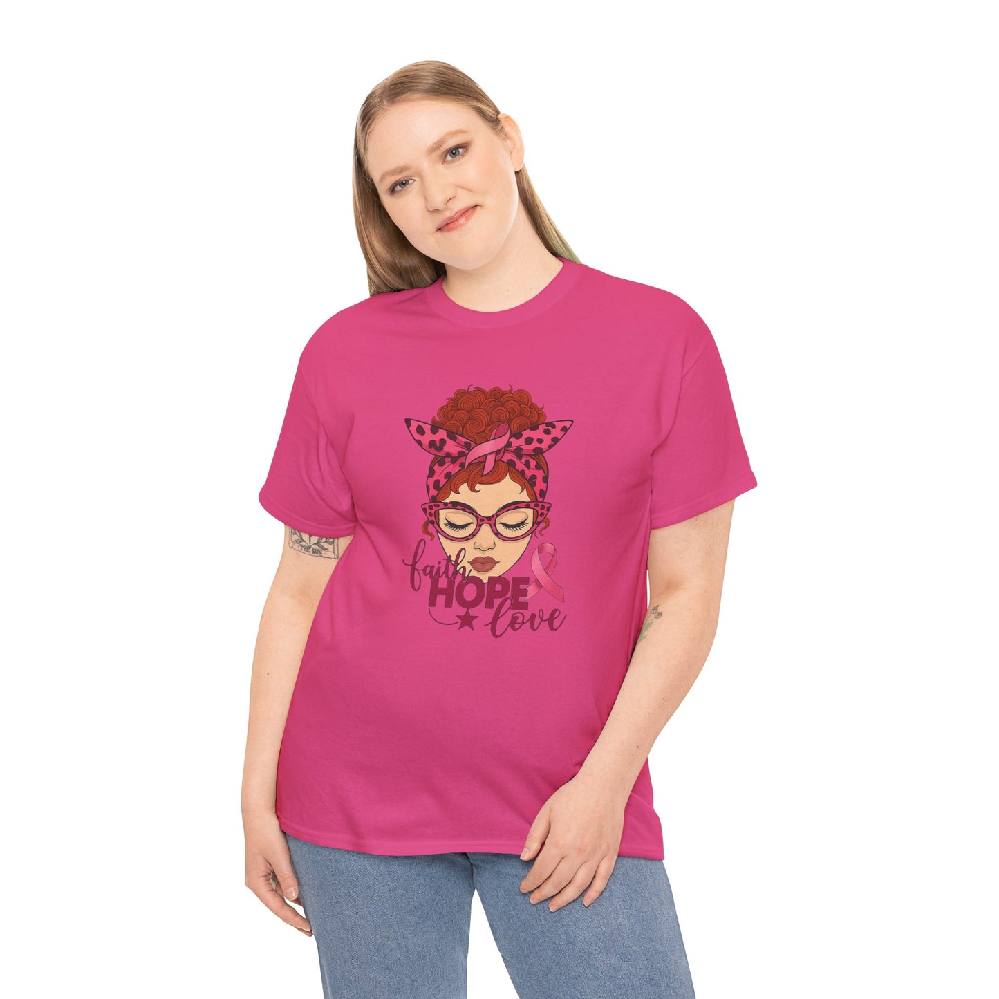 Empowering Cancer Awareness Tee, Hope Love Pink Ribbon Shirt, Inspirational Unisex Tee, Gifts for Breast Cancer Awareness, Supportive [...]