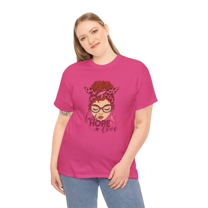 Empowering Cancer Awareness Tee, Hope Love Pink Ribbon Shirt, Inspirational Unisex Tee, Gifts for Breast Cancer Awareness, Supportive [...]
