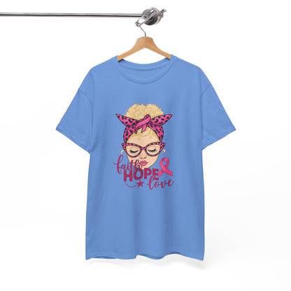 Hope Love Pink Ribbon Tee - Breast Cancer Awareness