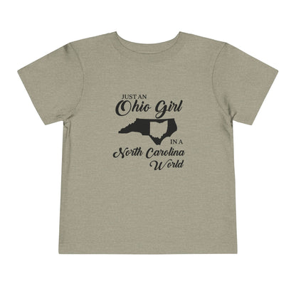 Toddler Tee Ohio Girl in North Carolina World Design Shirt
