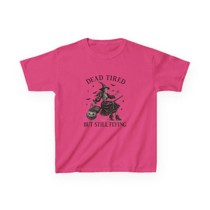Dead Tired But Flying Skeleton Witch Tee