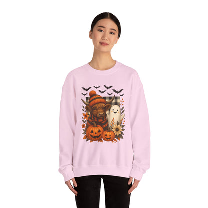 Happy Halloween Cow & Ghost Crewneck Sweatshirt