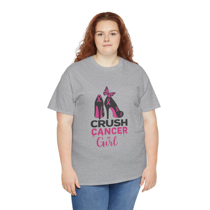 Crush Cancer Girl Tee: High Heels, Pink Ribbon, Hope