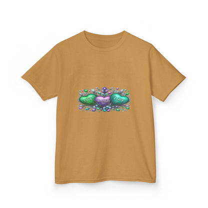 Live Laugh Love Dinosaur Heart Kids Christmas Tee