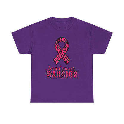 Pink Leopard Ribbon Breast Cancer Awareness Tee