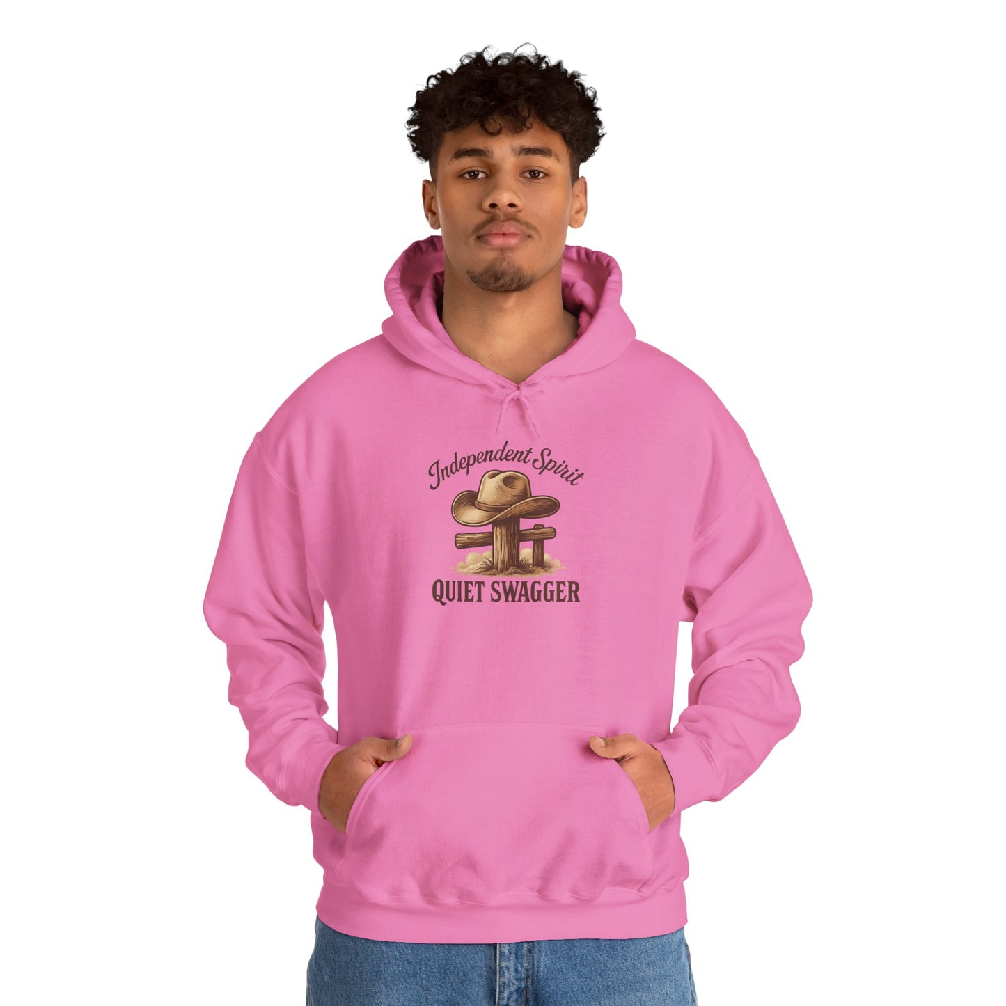 Quiet Swagger Hoodie – "Independent Spirit" Cowboy Hat Graphic Pullover