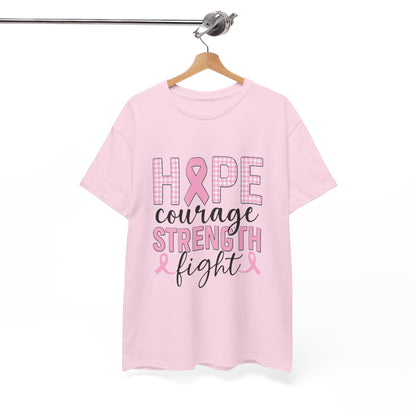 Hope, Courage & Strength Pink Ribbon Awareness Tee