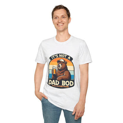 Unisex Bear Dad Bod T-Shirt, Funny Gift for Fathers, Casual Wear for Dads, Summer Tee, Gift for Father's Day, Relaxed Fit Tee