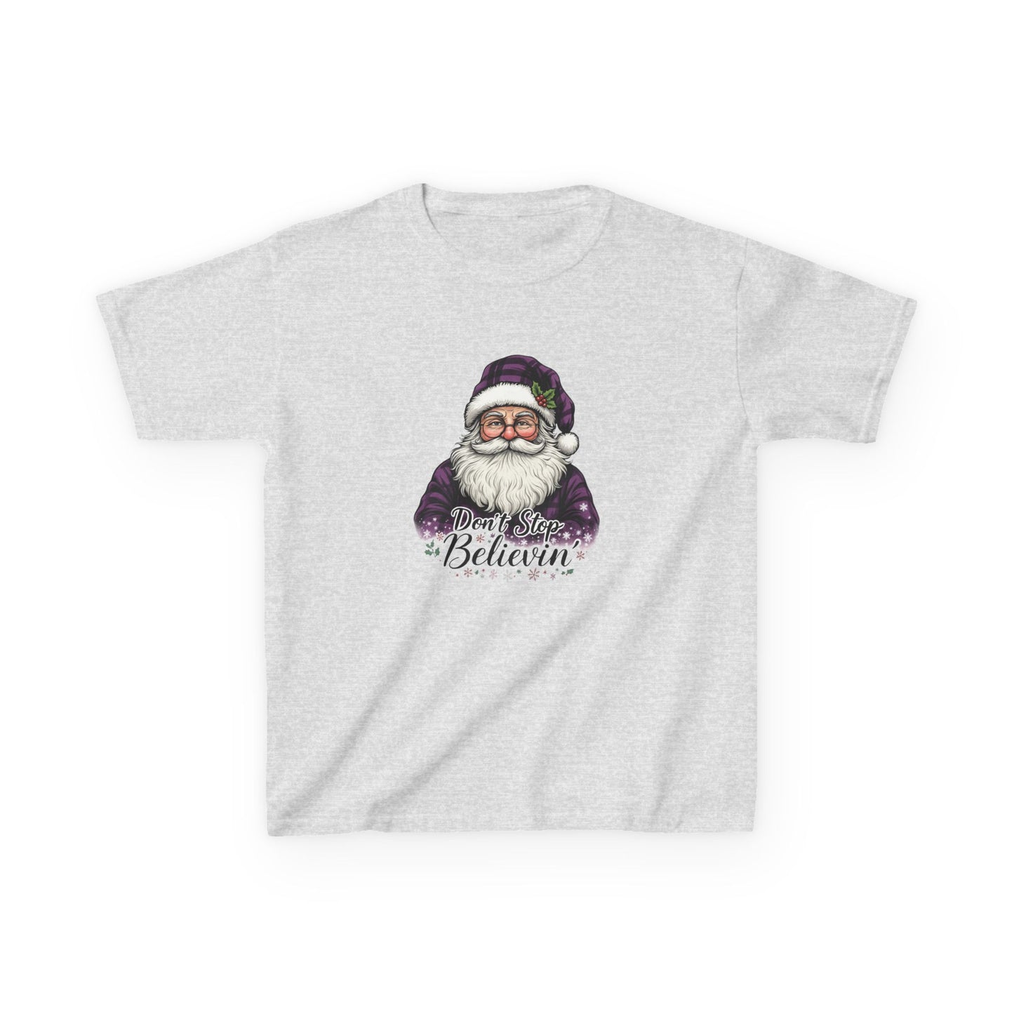 Santa Dino Believin' Kids Christmas Tee
