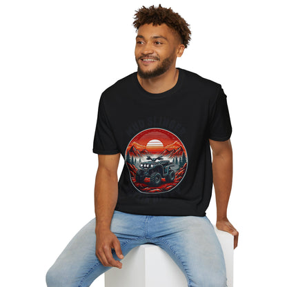 Mud Slinger Unisex Softstyle T-Shirt, Adventure Tee, Off-Road Enthusiast Shirt, Gift for Mud Lovers, Outdoor Sportswear, Gettin Dirty Tee