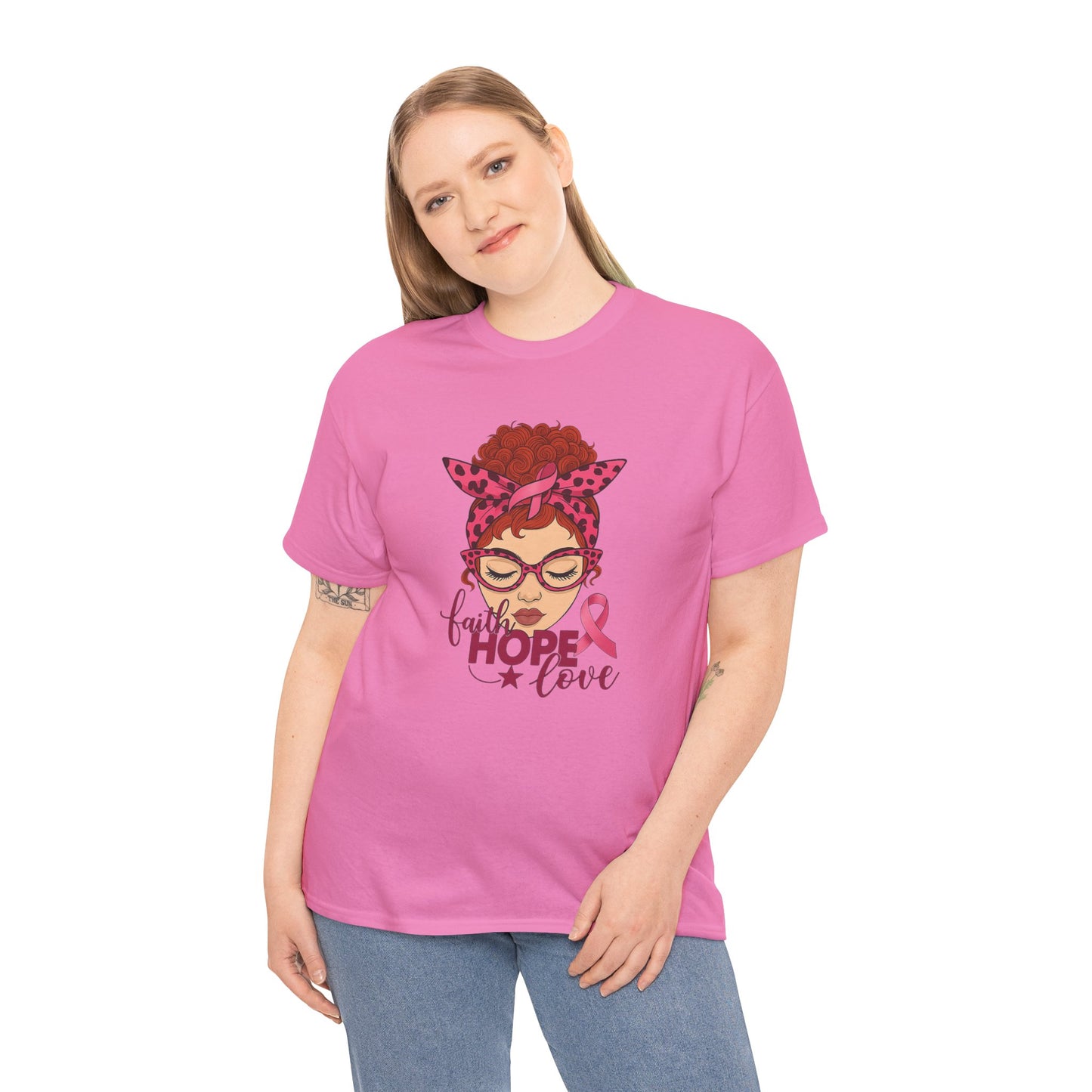 Empowering Cancer Awareness Tee, Hope Love Pink Ribbon Shirt, Inspirational Unisex Tee, Gifts for Breast Cancer Awareness, Supportive [...]