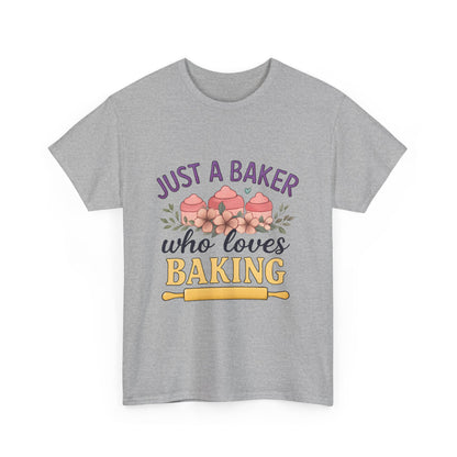 Baking Lover Tee with Cupcake and Rolling Pin Design
