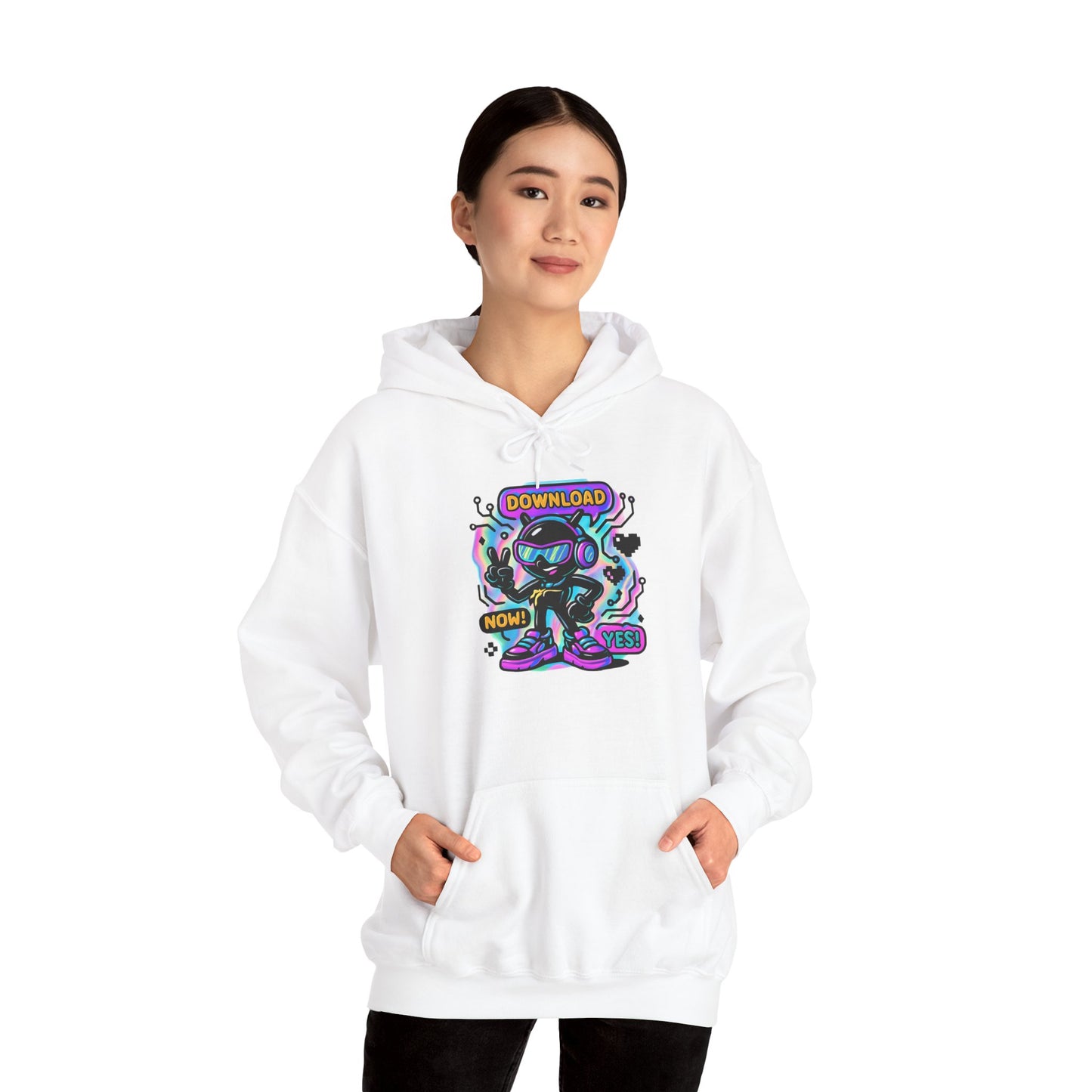 Psychedelic Alien Skate Hoodie — "Down Lord" Neon Graphic Pullover