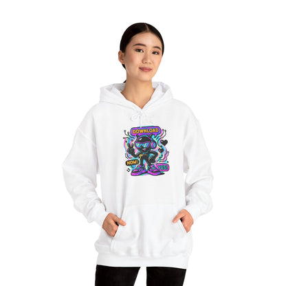 Psychedelic Alien Skate Hoodie — "Down Lord" Neon Graphic Pullover