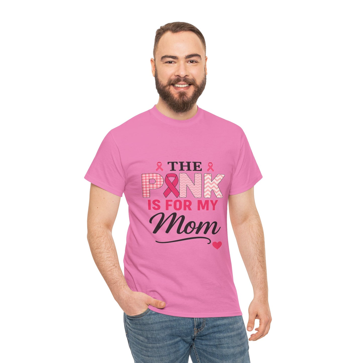 Mom's Strength: Pink Ribbon Breast Cancer Awareness Tee