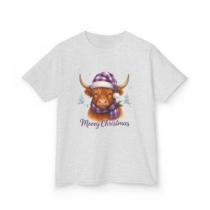 Moovey Christmas Highland Cow Kids Tee