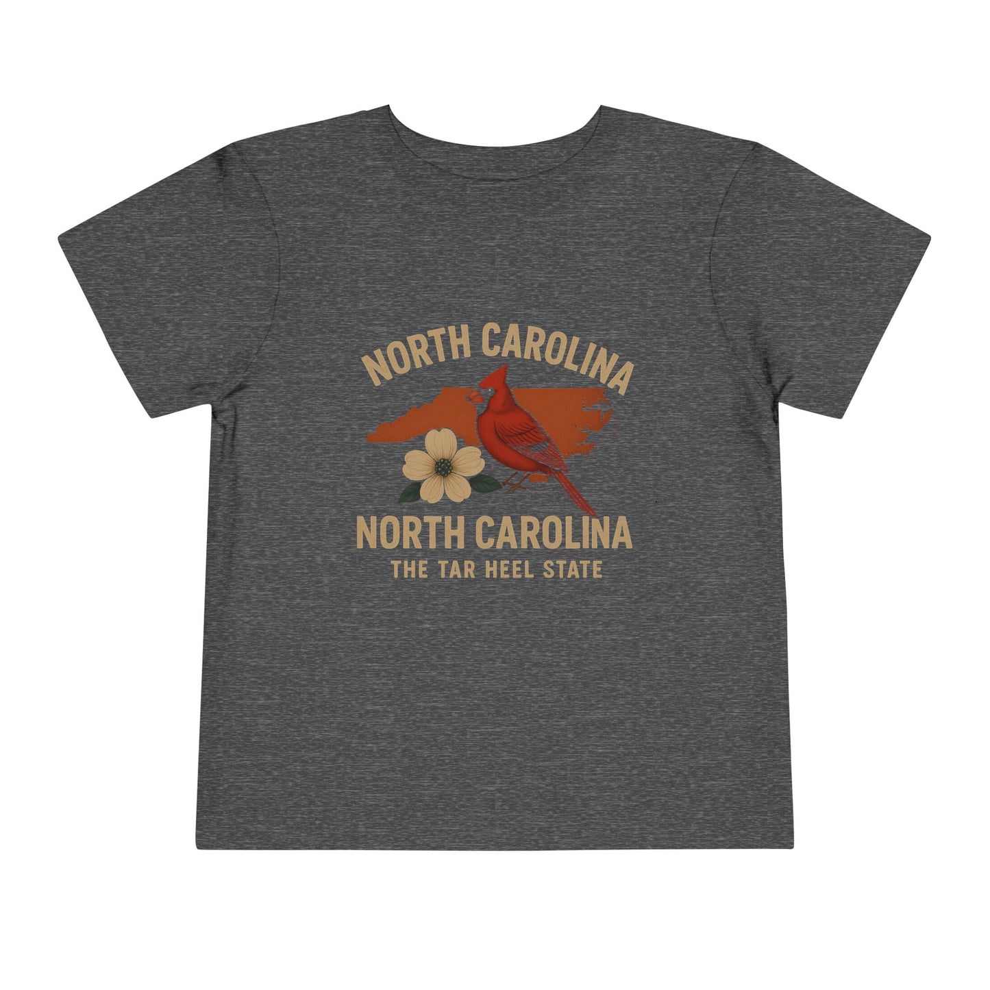 Toddler Tee - NC Cardinal and Dogwood Flower Design