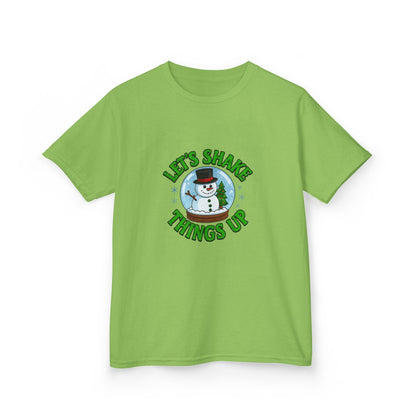 Snowman Dino Globe Kids Christmas Tee