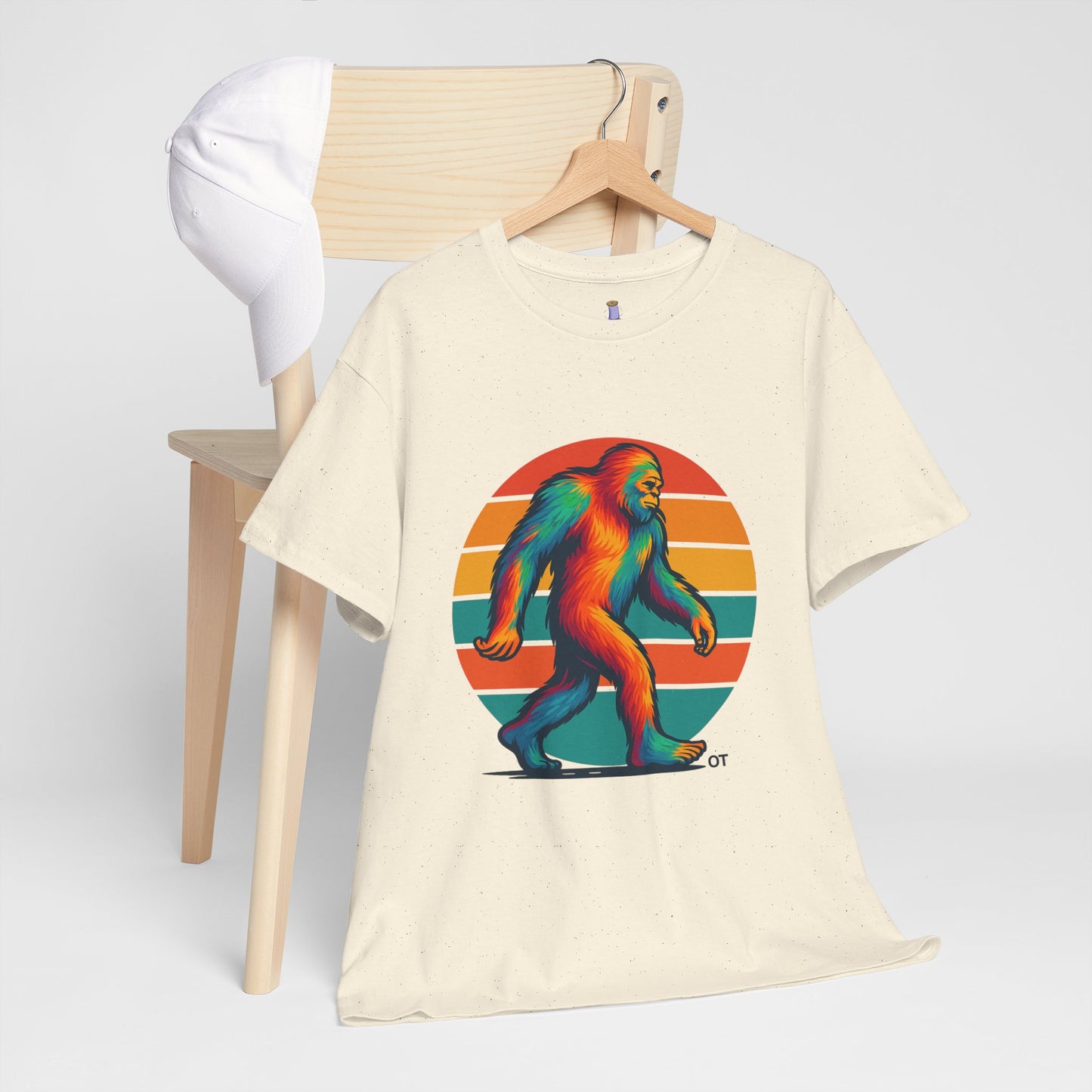 Colorful Bigfoot Unisex T-Shirt, Fun Graphic Tee for Nature Lovers, Perfect for Holidays, Festivals, Camping, Gifts