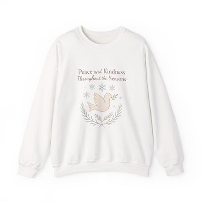 Peace and Kindness Crewneck Sweatshirt — Dove Holiday Sweatshirt